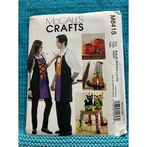 McCalls 6415 sewing pattern halloween decorations apron boots pumpkins cat owl